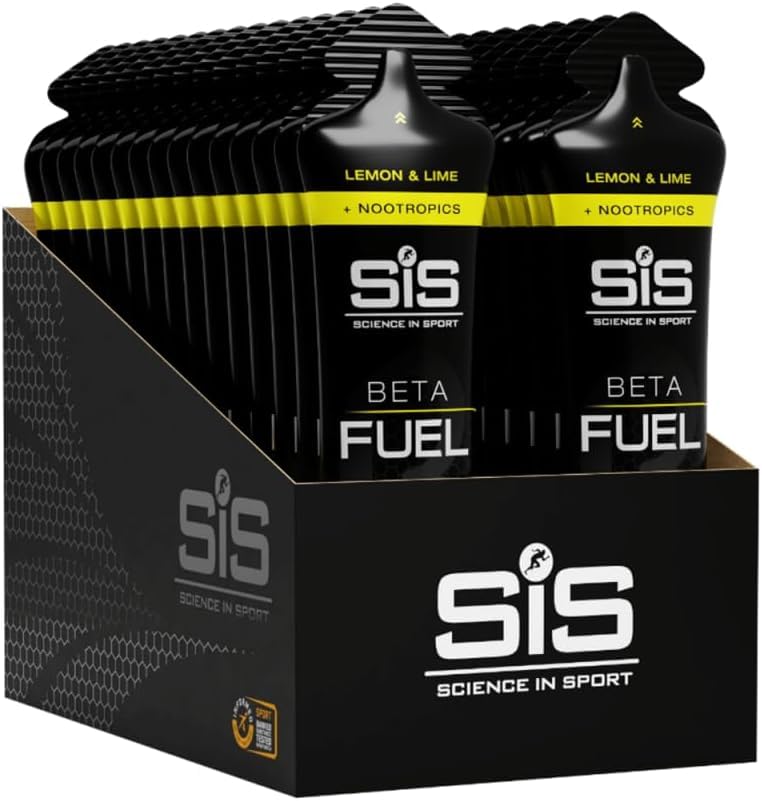 Science in Sport BETA Fuel + Nootropica 30 × 60 ml Zitrone & Limette – Energielieferant mit 40 g Kohlenhydraten für Ausdauersportler