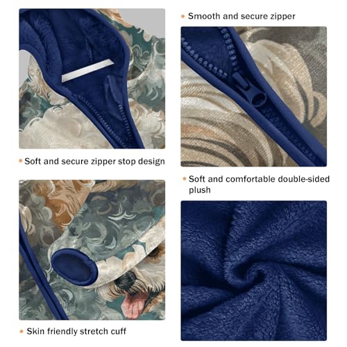 Cute Poodle Girls Fleece Jacket Girls Fall Jacket Girls Zip Up Hoodie Girls Sherpa Jacket 2-10T3