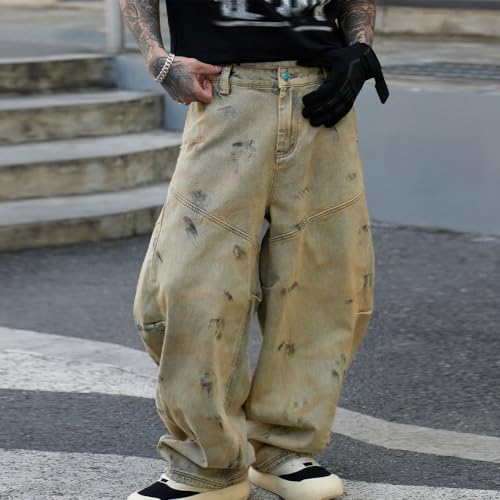 Vintage Washed Wide Leg Jeans Casual Loose Fit Skater Denim Pants Streetwear2
