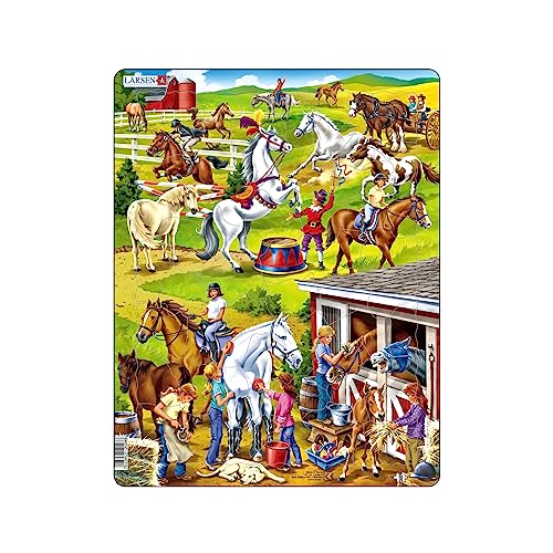 Larsen US26 El Amplio Uso y Cuidado de los Caballos, Puzzle de Marco con 50 Piezas