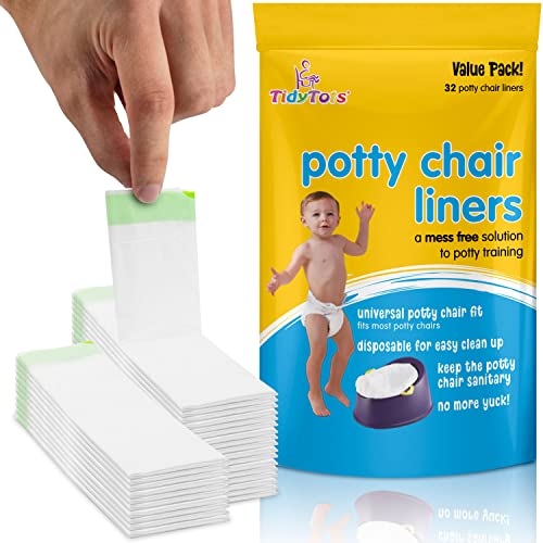 Image of TidyTots Disposable Potty Chair Liners - Value Pack - Universal fits most potty chairs - 32 Liners