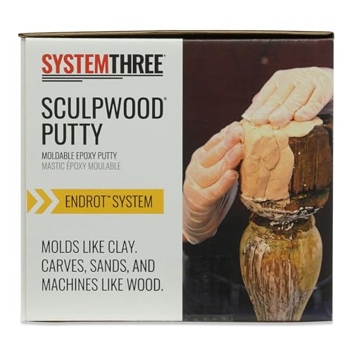 Image of System Three SculpWood Putty Epoxy Filler Putty, 2 Gal, Brown
