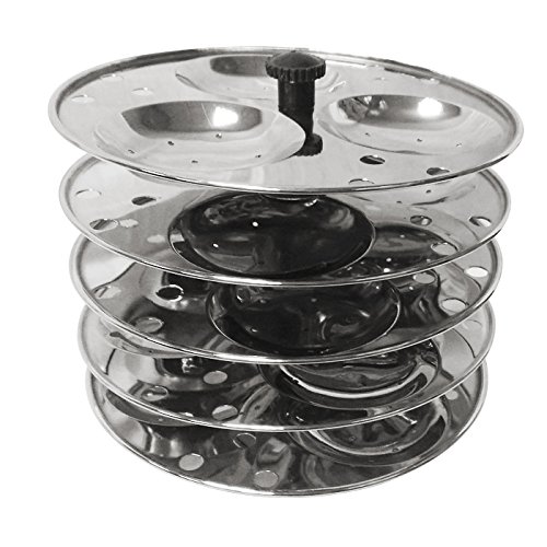 Navratna Stainless Steel Idli stand with 5 Plates 15 Idlis, Idli stand