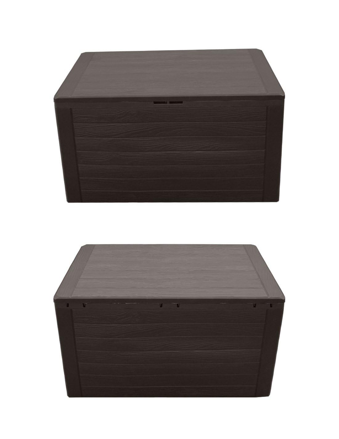 Jardin202 - Baúl de Almacenamiento de Plástico Resistente en Color Marrón - Disponibles en 140L, 190L y 280L | 140 L