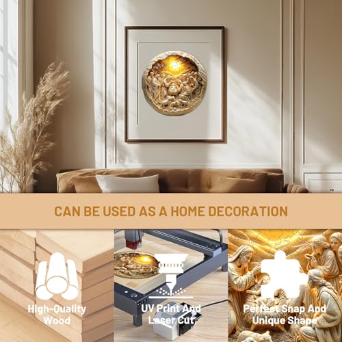 Rompecabezas de Madera para Adultos, Nativity: Savior Comes, 100 Piezas - Forma única, 8.5 x 8.5 pulgadas miniatura 4