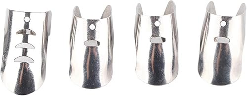 TOPINCN Protector de dedos de acero inoxidable, 4 unidades, protector de dedos para evitar daños al cortar