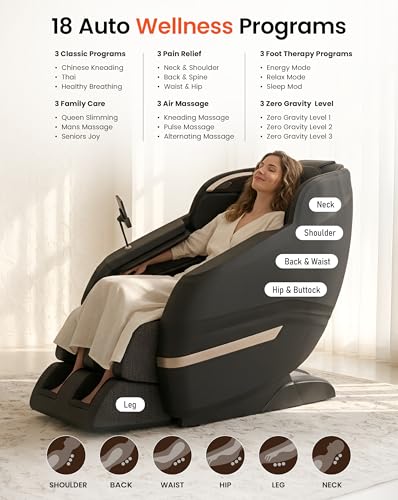 Image of SPARNOD FITNESS New Deluxe 3D Full Body Massage Chair with AI Voice Control, Zero Gravity, 18 Auto Wellness Programs, 24 Advanced Full-Body Airbags, Foot Roller Massage, Bluetooth, User Weight 90kg