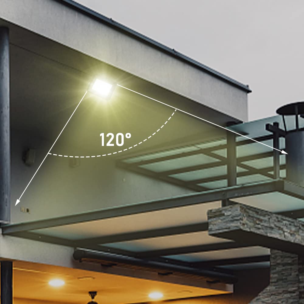 Sonnewelt 100W Outdoor LED proiettore IP66 impermeabile faretto LED esterno 8500LM bianco caldo illuminazione esterna 3000K lampada esterna per terrazza garage giardino, 1PC