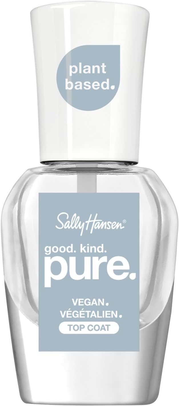 Sally Hansen Good. Kind. Pure. Nail Polish Top Coat | Plant-Based, Vegan, 16-Free Formula | Clear Nail Polish