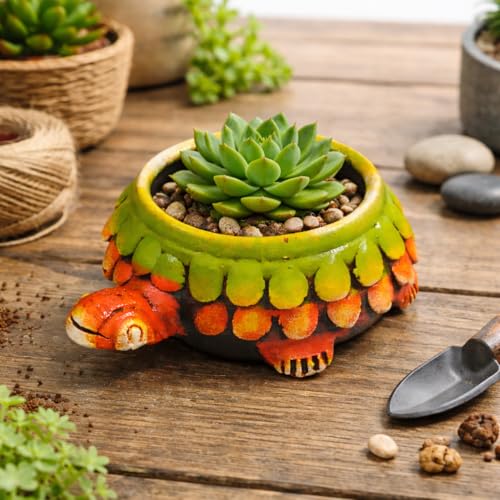Image of Hand-Painted Terracotta Bowl - 7 inch Decorative Urli Centerpiece with Turtle Design, Perfect for Home & Garden, Ideal for Floating Candles & Flowers