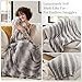 Madison Park Zuri Soft Plush Luxury Oversized Faux Fur Throw Animal Stripes Design, Faux Mink On The Reverse, Modern All Seasons Blanket for Bed, Sofa Couch, Office, Grey, 60x70