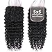 5x5 HD Lace Deep Wave Ultra-thin Transparent Lace Closure 12A Brazilian Virgin Human Hair Closure Free Part Pre Plucked with Baby Hair Natural Black 16 Inch