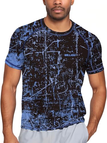 Men's Rashguard Swim Shirt Short Sleeve UPF 50+ Sun Protection Shirt SPF Quick Dry Water Lightweight Shirt