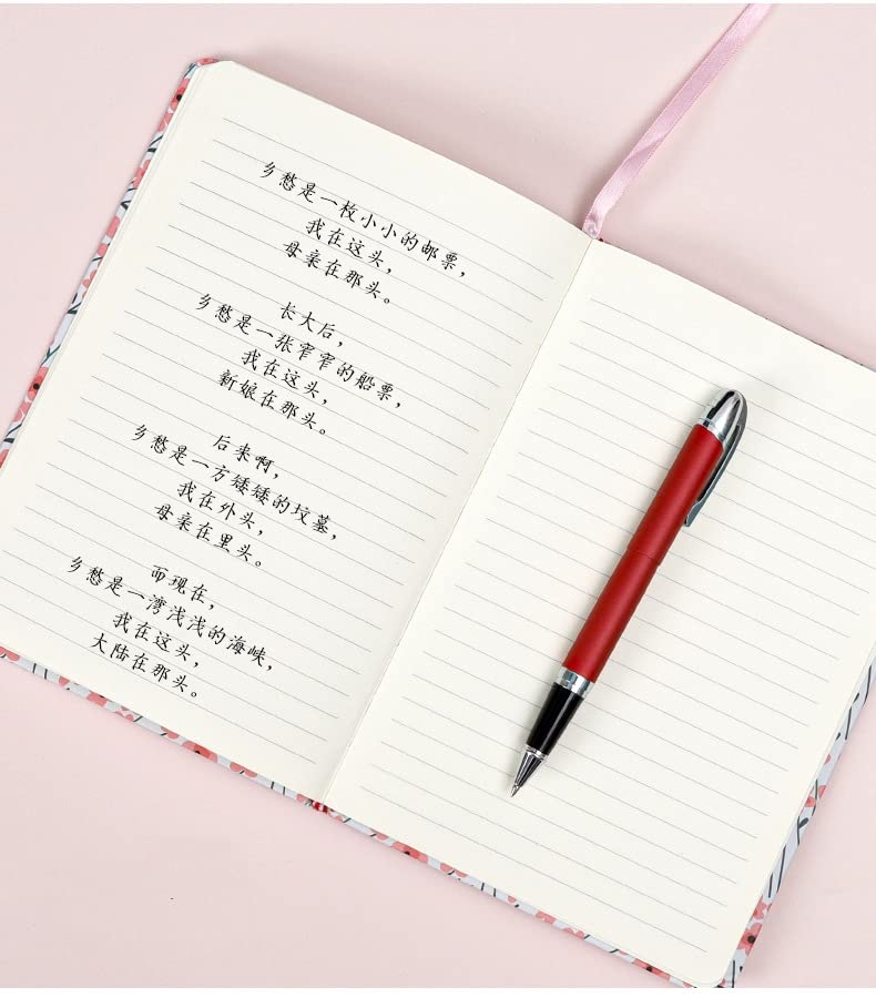 Carnet A6 de notes FEIFEI'S BOW ligné et fleuri au format poche élégant
