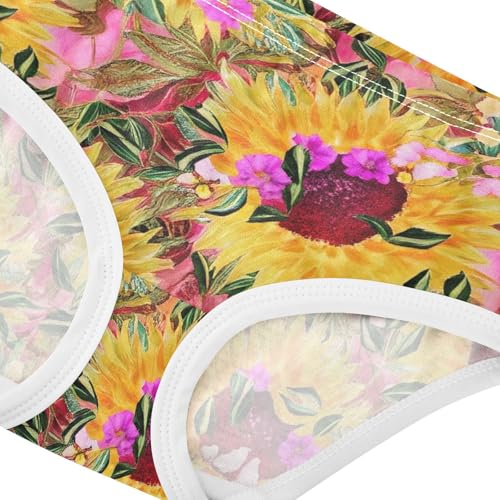 Designer Girls Underwear Toddler 2t Cotton Little Girl Panties Vintage Sunflowers Undies Kids Briefs4