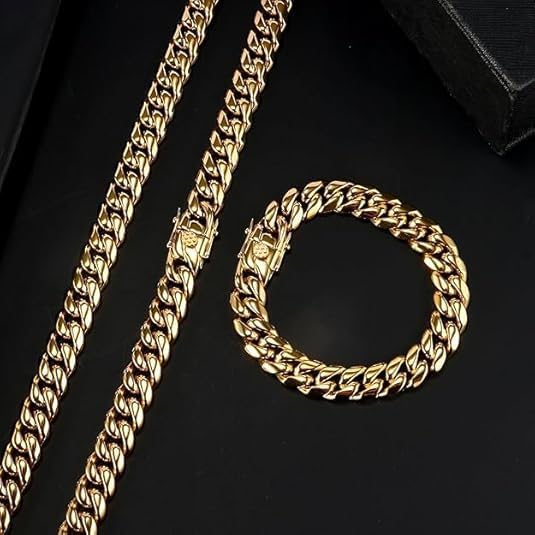 18K Gold Miami Bracelet, Mesh Bracelet, Hip-Hop Style, Fashionable and Versatile, Adds Charm, Gift for Men and Women, Birthday/Thanksgiving/Christmas and Other Holiday Gifts