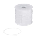 0.6mm Nylon Cord 164 Yards Satin String for Jewelry Making, Bracelet, Chinese Knotting, Beading Thread, Braided Necklaces, Macrame Trim Craft - White