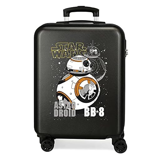 Star Wars Droids Maleta de cabina Negro 38x55x20 cms Rígida ABS Cierre de combinación lateral 34 2 kgs 4 Ruedas dobles Equipaje de Mano