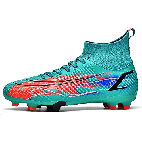 Zapatillas de Fuitbol Picos Masculinos, Botas de Fuitbol Entrenadores De Fútbol Niñas Transpirables Tacos De Fútbol Profesional Unisex (42, Verde)