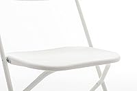 Vista 7 de BTEXPERT Juego de 4 sillas plegables de plástico color blanco con estructura de acero, sillas comerciales de alta capacidad para eventos, ligeras