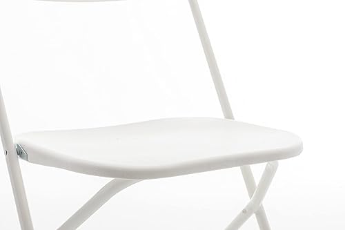 Miniatura 7 de BTEXPERT Juego de 4 sillas plegables de plástico blanco, marco de acero, silla comercial de alta capacidad para eventos, juego ligero para oficina,