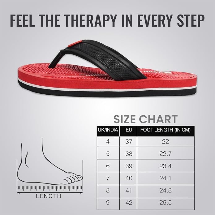 Image of Ortho + Rest Men's Flip Flops with Acupressure Footbed | Soft Doctor Slipper for Pain Relief | All Day Wear Slipper | Stimulate Blood Circulation, Relieve Foot Tension and Relaxation