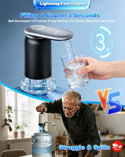 Pompe à eau électrique USB C pour bouteilles de 1 à 5 gallons
