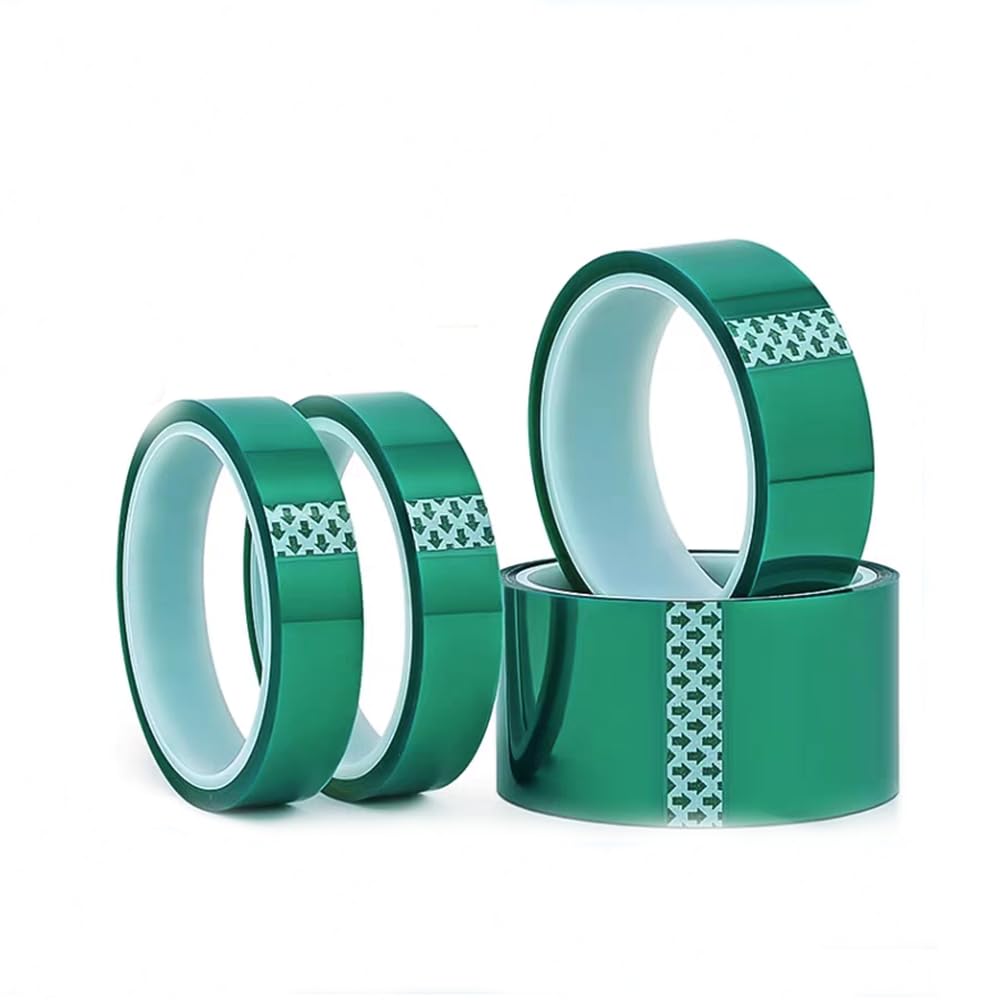Nastro in silicone PET verde ad alta temperatura - Nastro for trasferimento termico impermeabile e resistente agli agenti chimici(0.022mmx8mmx100m 5pcs)
