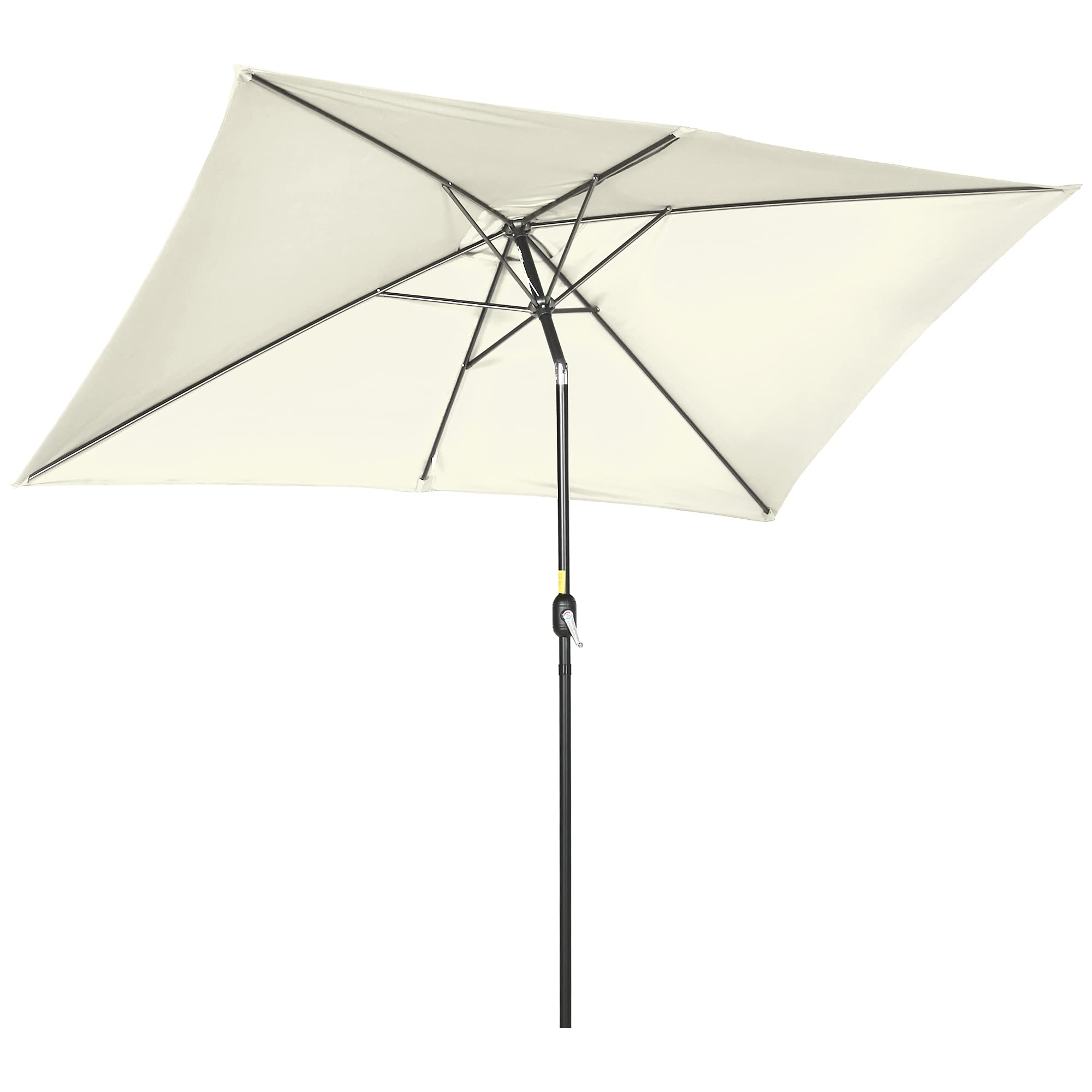 Outsunny Sombrilla de Terraza Exterior Parasol de Terraza Exterior con Ángulo Ajustable Mástil de Aluminio y Anti-UV Sombrilla para Jardín Patio