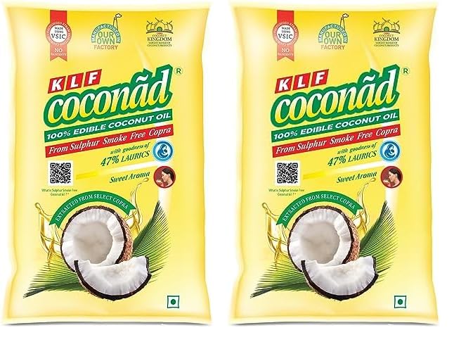 Image of KLF Coconad Edible Coconut Cooking Oil, 1 L (Pack of 2)