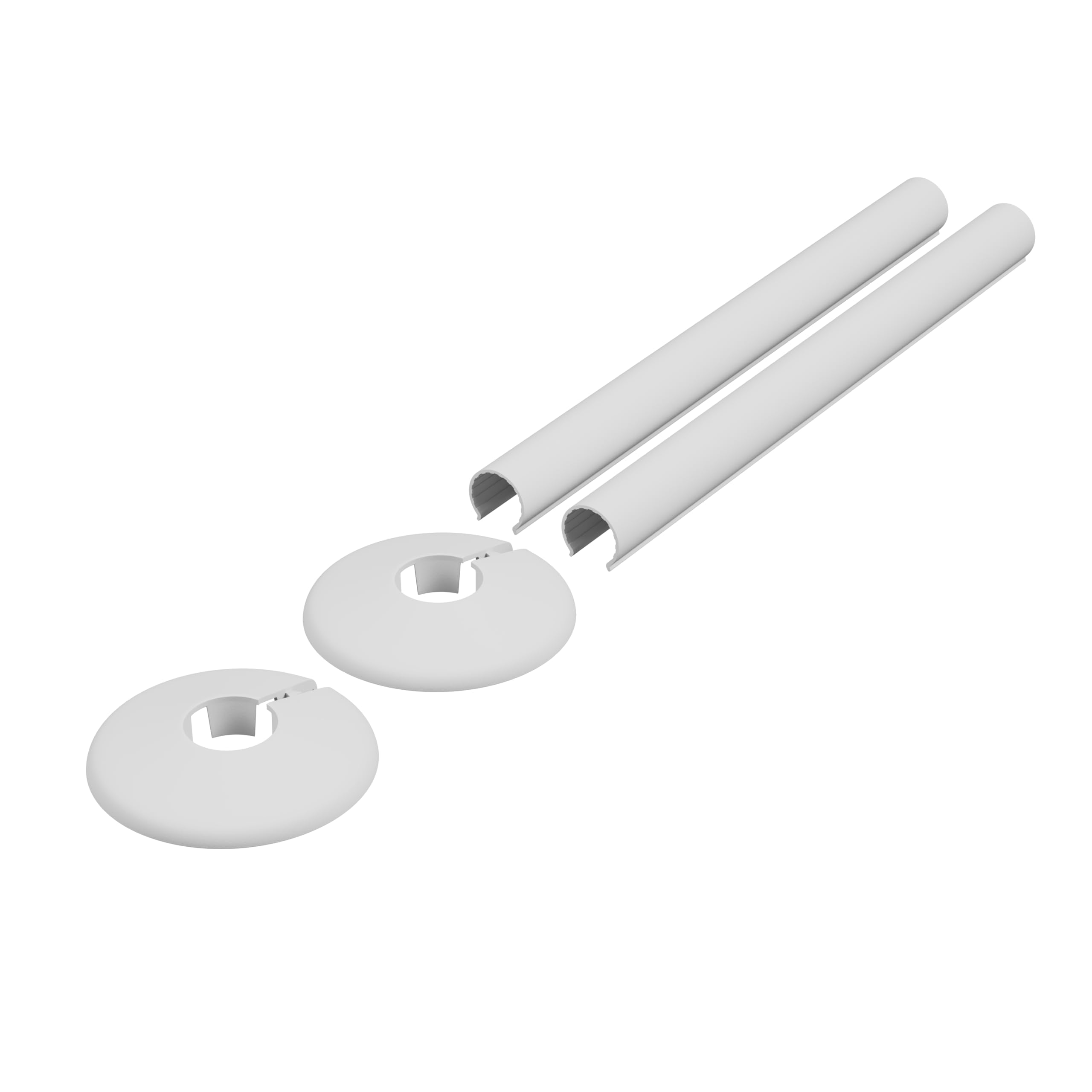 The Home Store Matt White Upvc Clip-On Radiator Pipe Covers & Collars - 15Mm (2 Pack)