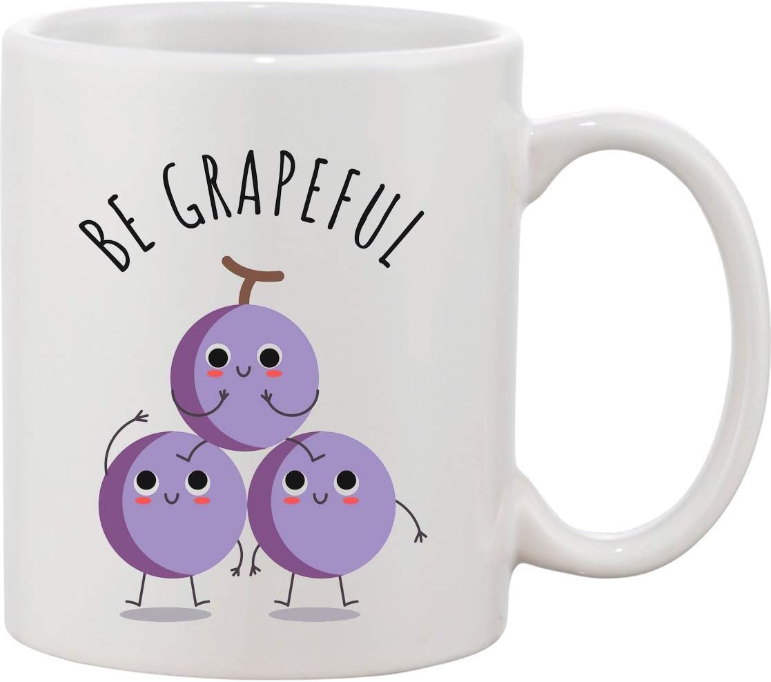 Be Grapeful Bunch of Grapes Ceramic Mug bnft