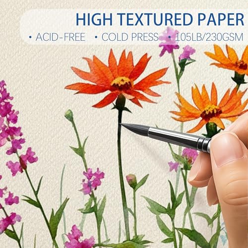 Papier aquarelle blanc sans acide Threvortax pour débutants et impression d'art - 4