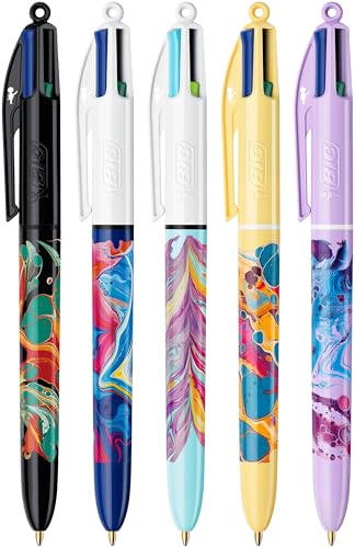 Miniatura 3 de Bic, Bolígrafos Decor, Paquete con 5 bolis de Bic 4 colores en diseño Botanical surtido y tinta azul, verde, rojo y negro, Bolígrafos 1.0 mm