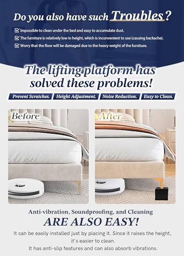 Image of EclatBain Adjustable Bed Risers 1.5 Inch, 4000 lbs, 4 Pack Brown
