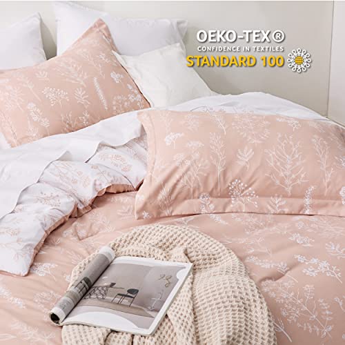 Bedsure King Comforter Set - Dusty Rose Comforter, Cute Floral Bedding Comforter Sets, 3 Pieces, 1 Soft Reversible Botanical Flowers Comforter And 2 Pillow Shams #TOP3