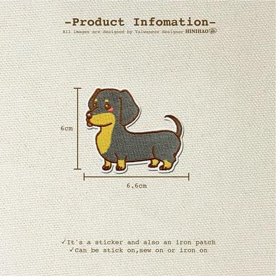 Miniatura 2 de Hinihao Hi, 1 calcomanía de perro salchicha negra para pegar o planchar o coser, parche para ropa, mochilas, teléfonos, helmates, accesorios de