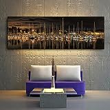 Broderie Diamant Kit Complet Peinture Diamant Marinas City Night 5D Diamond Painting Canevas Paint by Numbers Strass Diamant Kits Mosaique Loisirs Créatifs Adultes Décor Murale Round Drill 70x140cm
