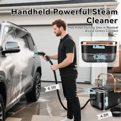 Image of Steam Cleaner, 2500W Portable Handheld Steamer for Cleaning, Large Capacity Tank Pressurized Steam Cleaning Machine for Home, Car, Bathroom, Kitchen, Furniture, Grout, Floor, Tile