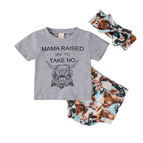 Camiseta infantil de manga curta para meninas com estampa de vaca de desenho animado pacotes para be