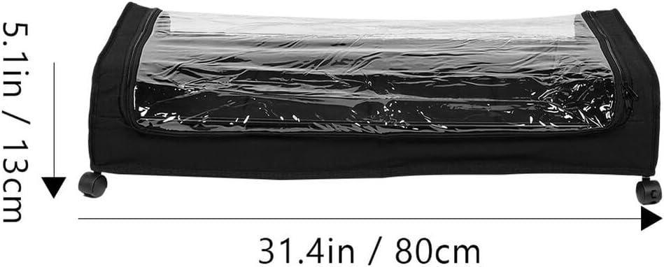 Bed Storage Organizer with Wheels and Lid Metal Frame Clothes and Shoe Storage Rack with Fabric Bottom Panel Rolling Drawers for Bedroom