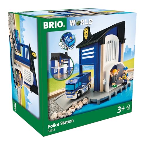 BRIO World Polizeistation mit Einsatzfahrzeug - Spielzeug ab 3 Jahre