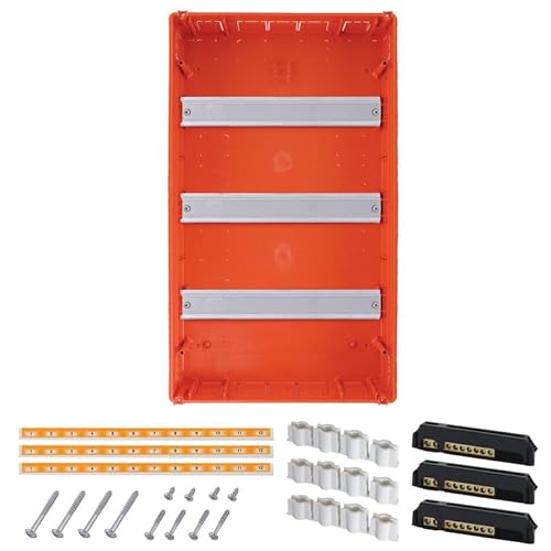 Miniatura 5 de Lion Electric Caja De Distribución, Empotrada, 3 Filas, 36 Módulos, Ip40, Para Ambientes Húmedos Con Protección Adicional Pe N, Abrazadera De Latón, Caja De Fusibles Sin Halógenos Para Montaje