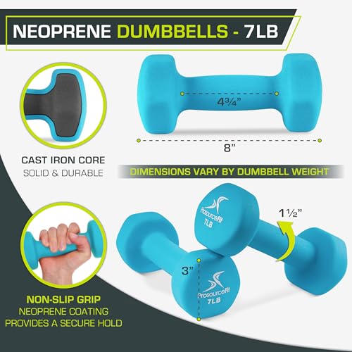 Image of ProsourceFit Neoprene Dumbbell Coated for Non-Slip Grip