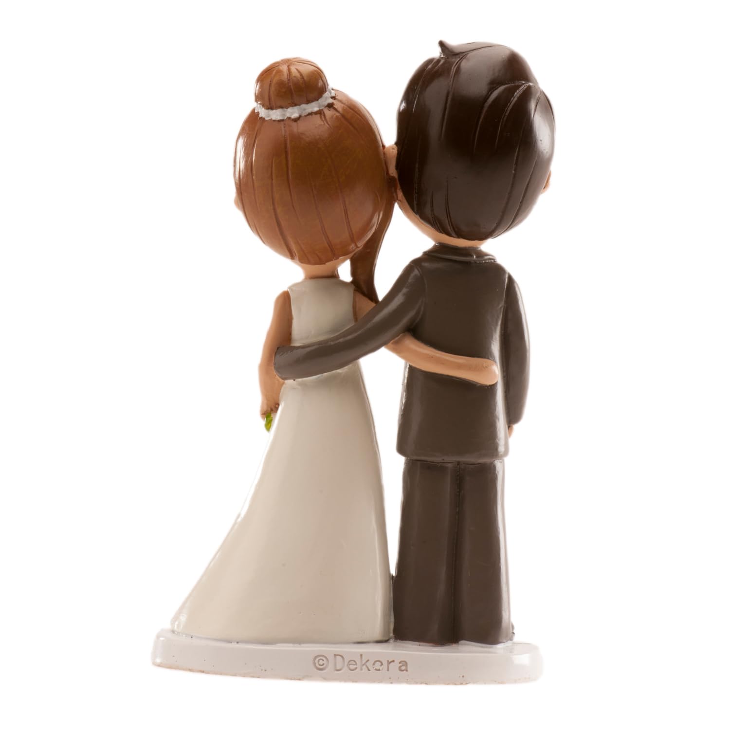 dekora – Sposini per Torta Matrimonio “Old Fashion” - 14 cm di Altezza – Cake Topper Matrimonio in Resina - Statuine Sposi per Torta Nuziale – Base Adatta al Contatto Alimentare