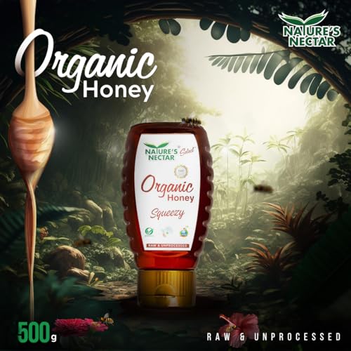 Image of Nature's Nectar Raw Organic Honey 500g Squeezy | 100% Pure NMR Tested | Raw and Unprocessed