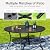 PHI VILLA 5 pcs Patio Dining Set,Outdoor Swivel Dining Chairs 4 and Round Metal Dining Table,Quick-Dry Textilene Fabric and Sturdy Metal Frame,Outdoor Table and Chairs for Yard