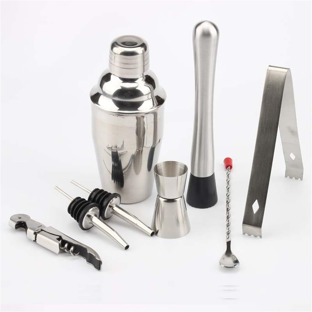 Coctelera de acero inoxidable de 350ml con accesorios para mezclas sin goteos