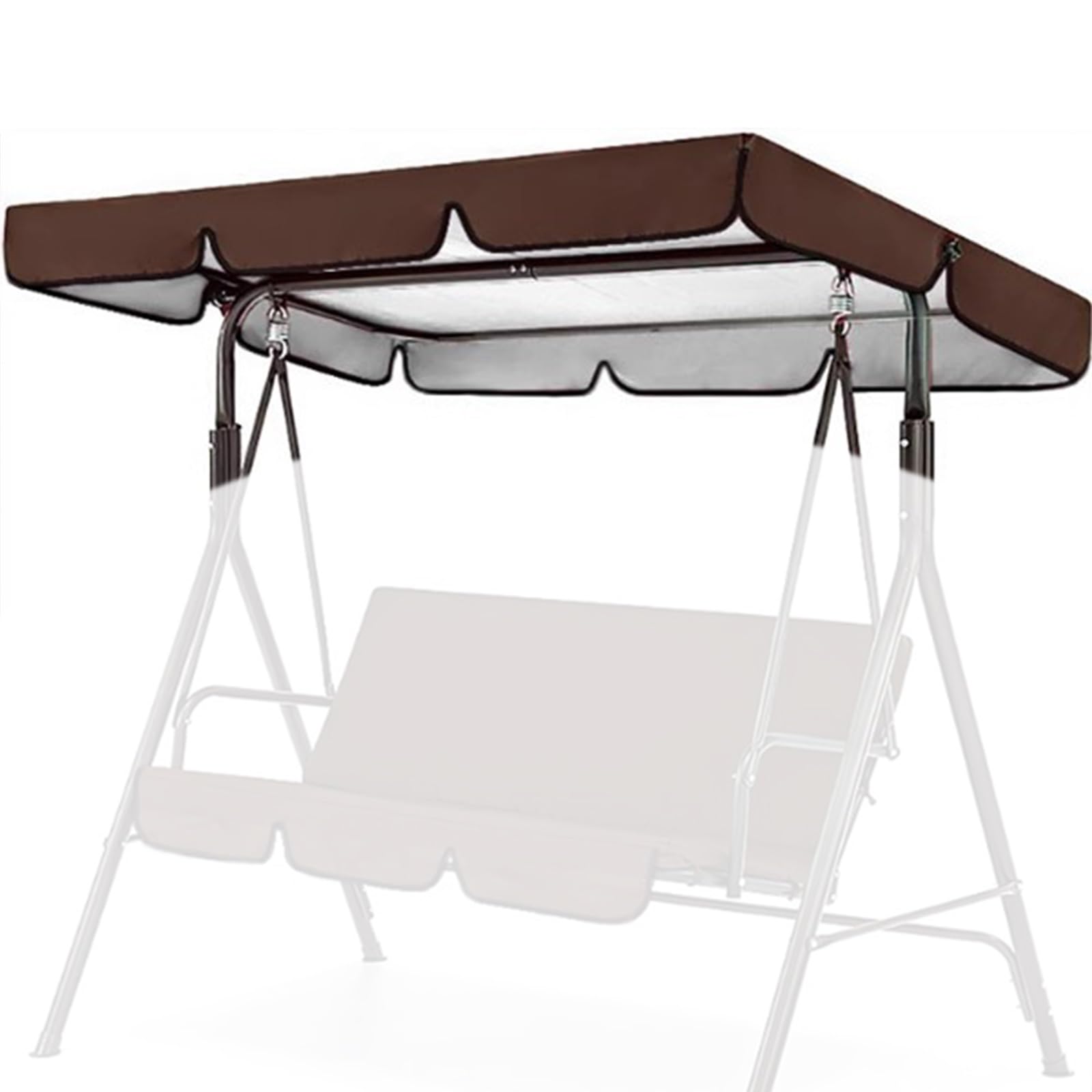 Funda impermeable para columpio de patio, funda de repuesto para hamaca de jardín, 248,9 x 185,4 x 18 cm, color marrón café, protección duradera para exteriores, resistente a los rayos UV, resistente