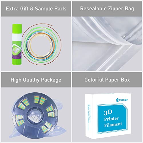 Image of Green Yellow Multi Color Rainbow Silk Shiny PLA Filament, 1.75mm Fast Color Change 3D Printing Material, 1Kg 2.2lbs Silk Multi Colored PLA by MIKA3D